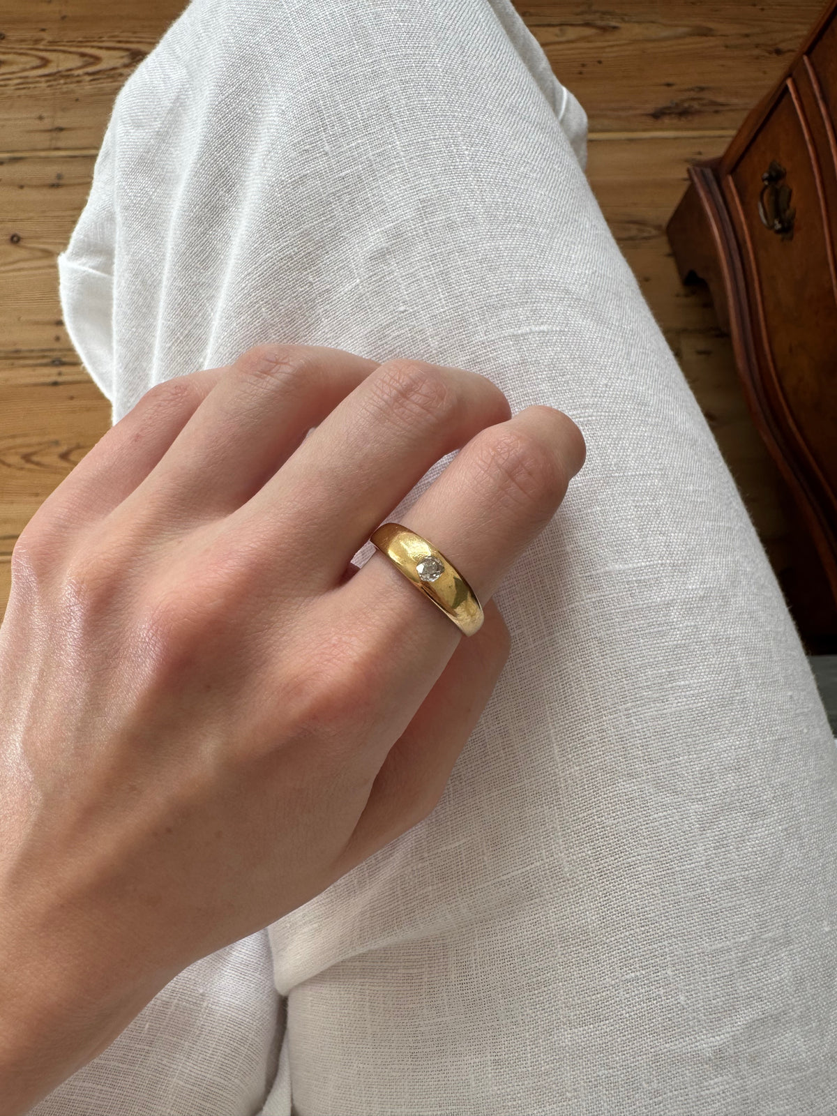 18ct Gold Old-Cut Diamond Single-Stone Ring