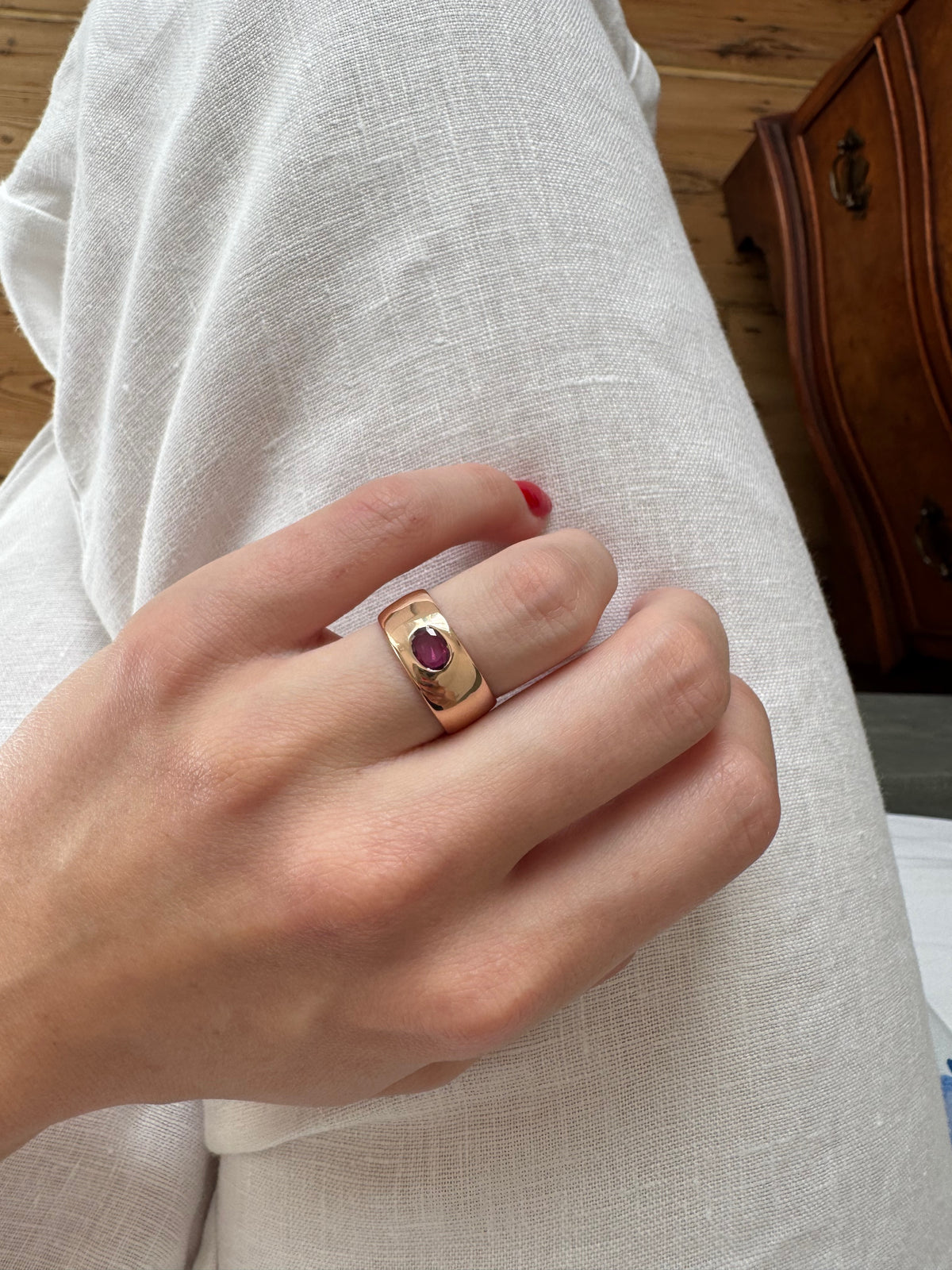 Ruby and Rose Gold Ruby Vintage Cigar Band