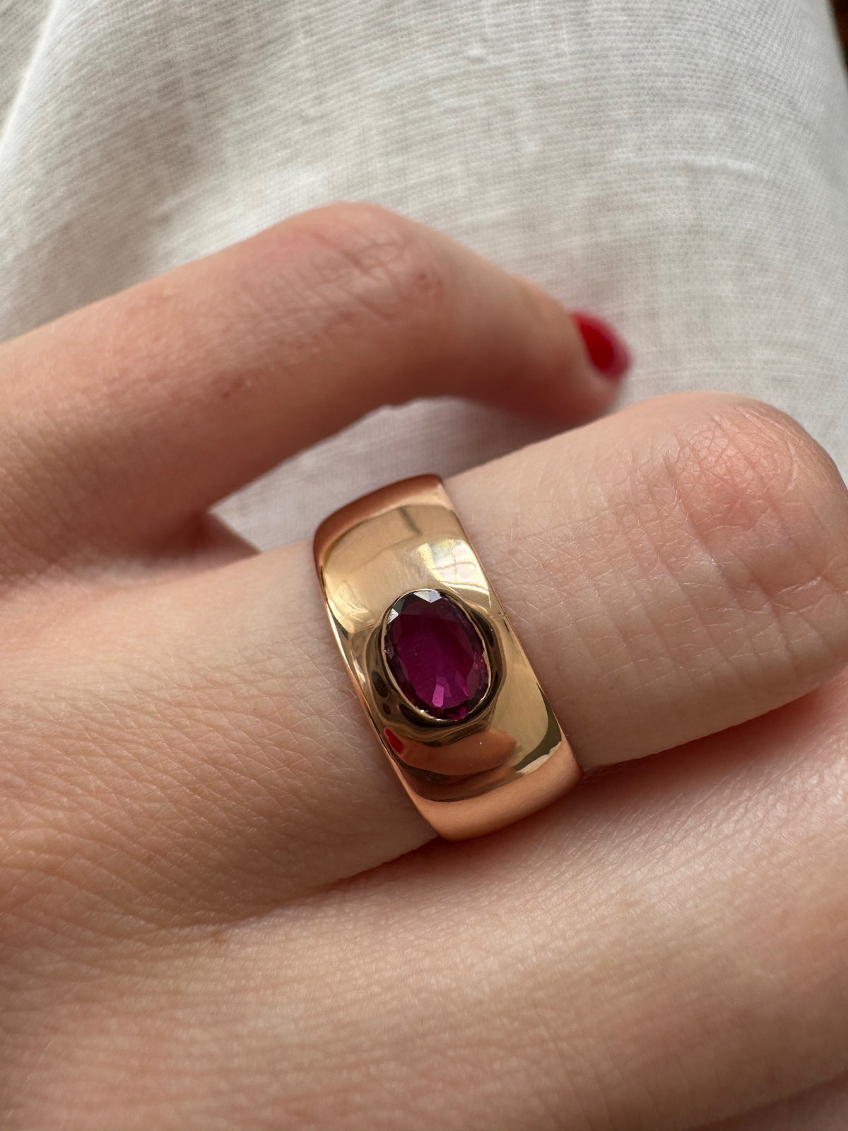 Ruby and Rose Gold Ruby Vintage Cigar Band
