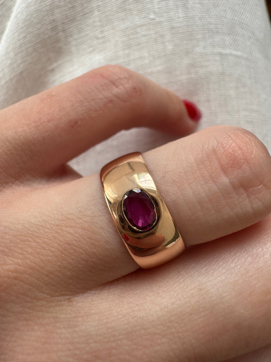 Ruby and Rose Gold Ruby Vintage Cigar Band