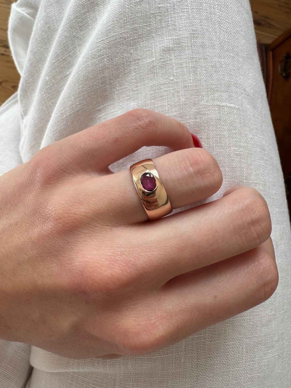 Ruby and Rose Gold Ruby Vintage Cigar Band