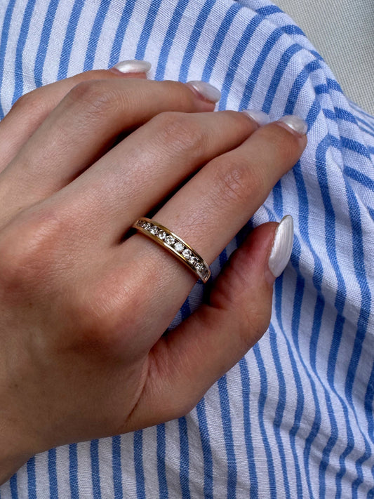 9k Gold Diamond Half Eternity Ring