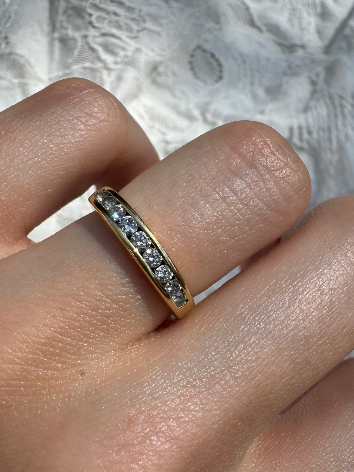 18k Gold Diamond Half Eternity Ring