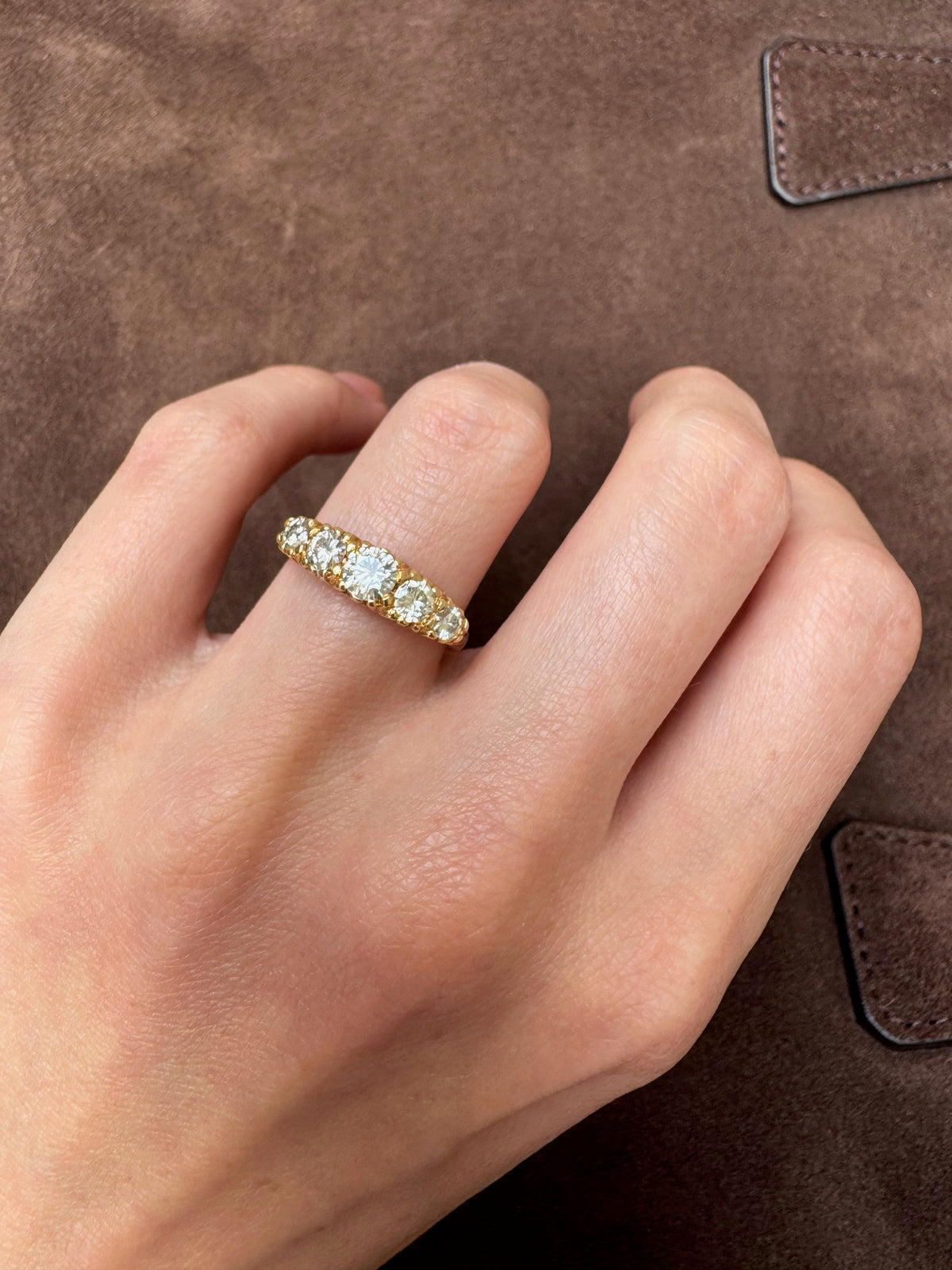18ct Gold Moissanite Five-Stone Ring
