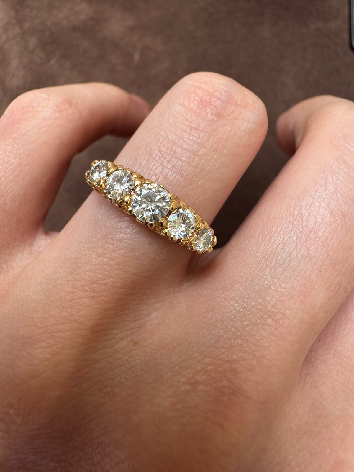 18ct Gold Moissanite Five-Stone Ring